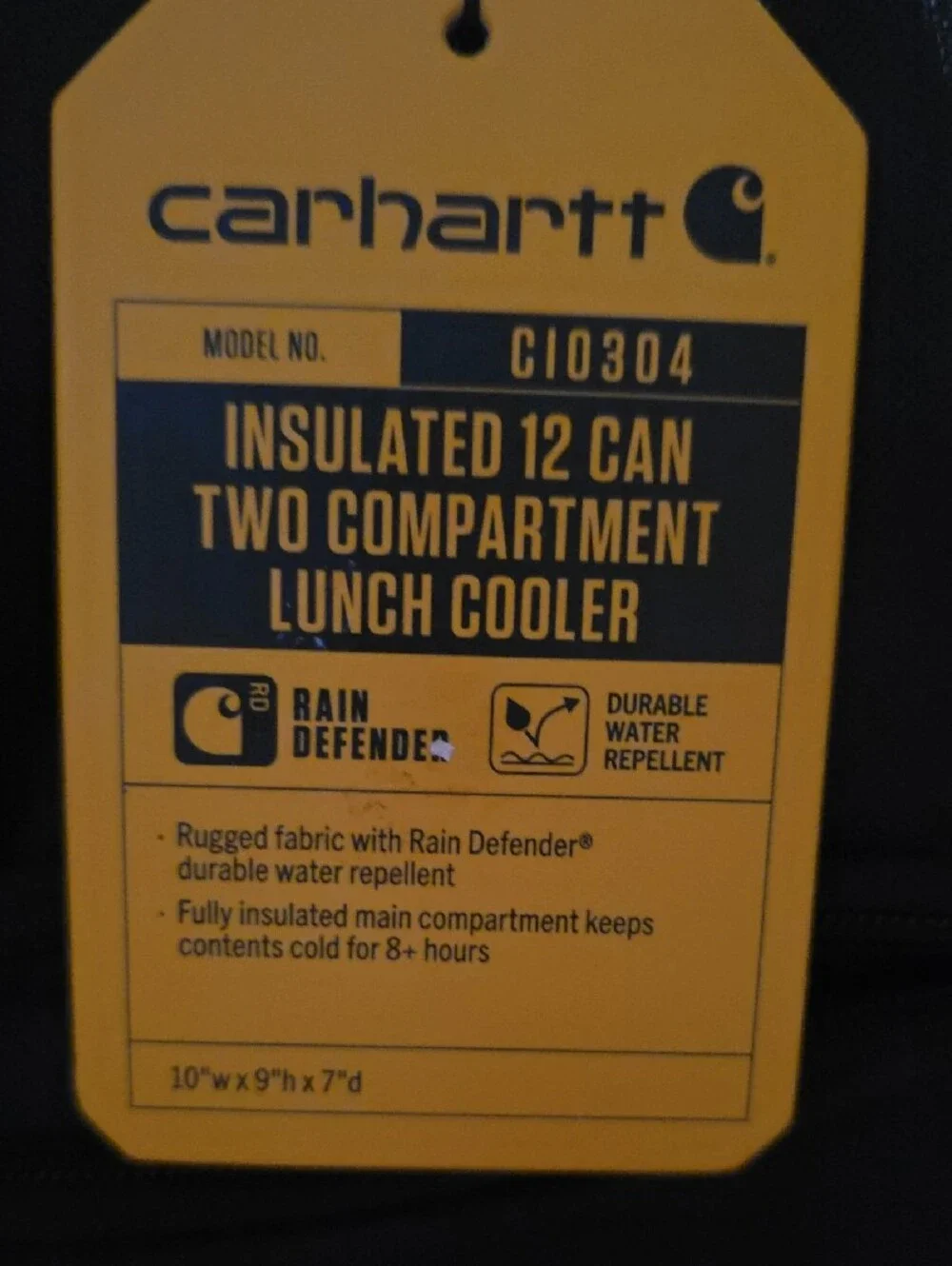 Carhartt Black Lunch/Drink Bag with Yellow Logo